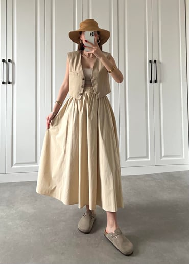 Poplin Kumaş Premium Taş Etek