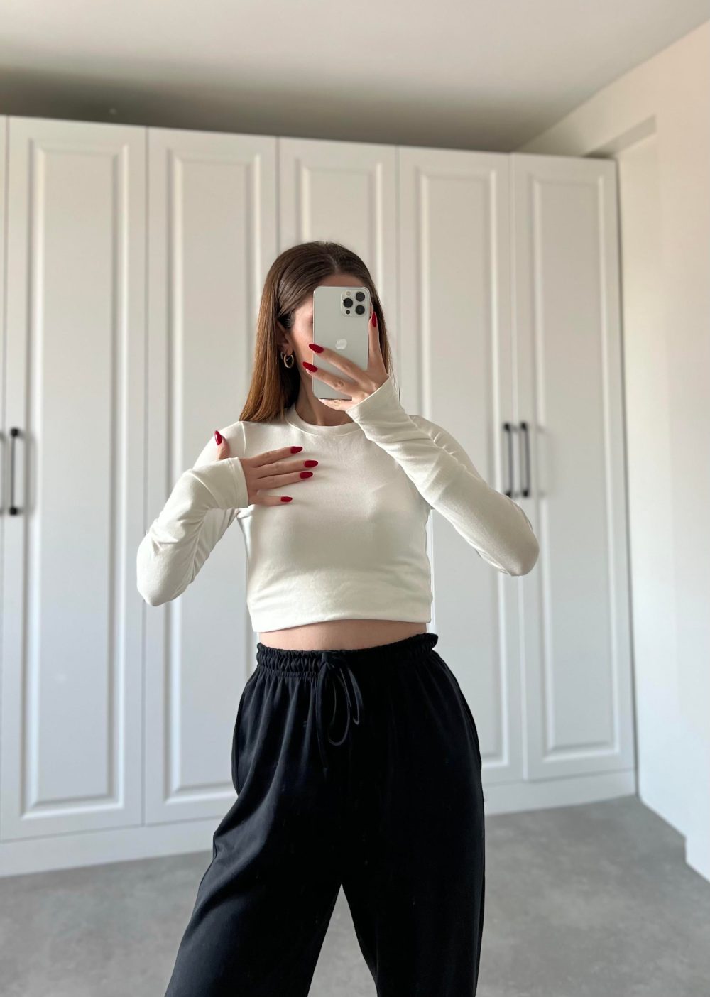 Oysh Parmak Geçirmeli Beyaz Body