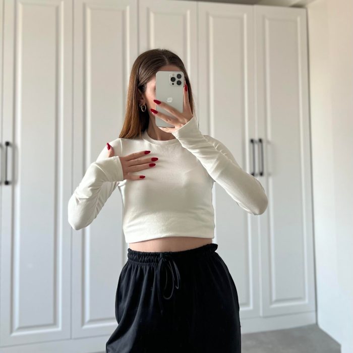 Oysh Parmak Geçirmeli Beyaz Body