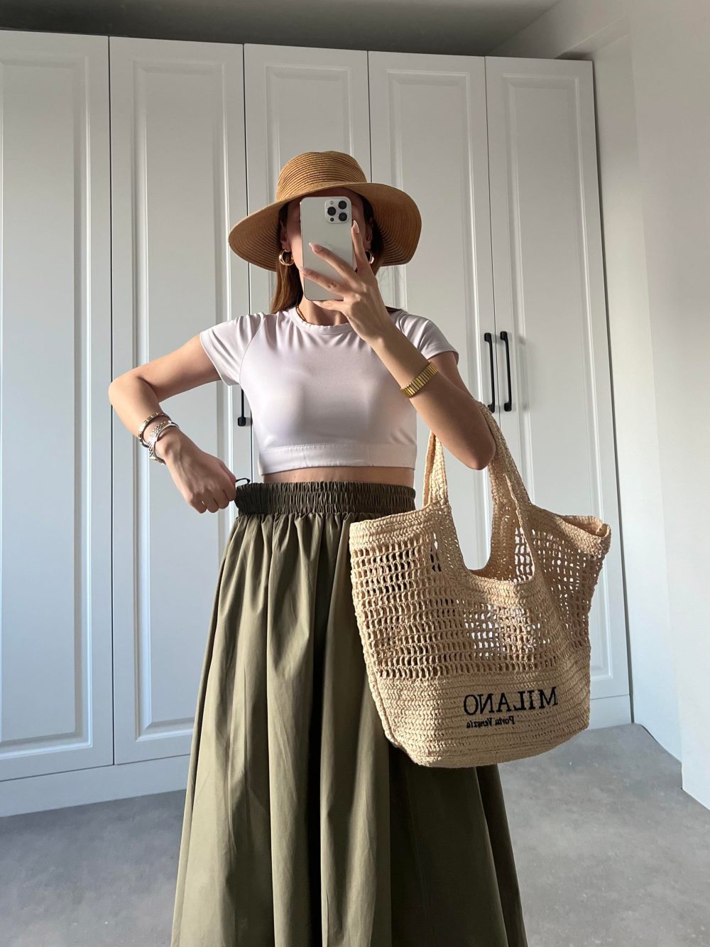 Poplin Kumaş Premium Haki Etek