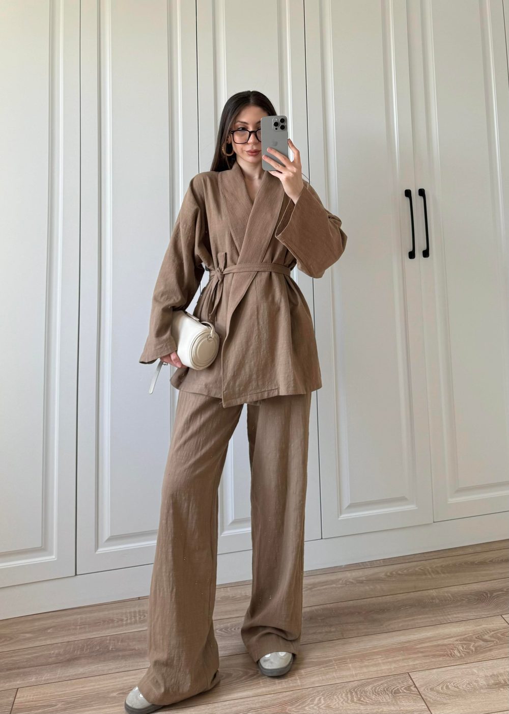 Vool Ham Keten Vizon Kimono Takım