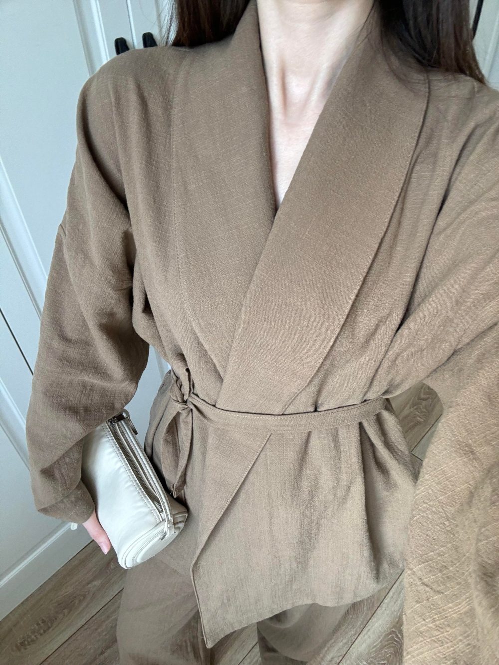 Vool Ham Keten Vizon Kimono Takım - Görsel 6