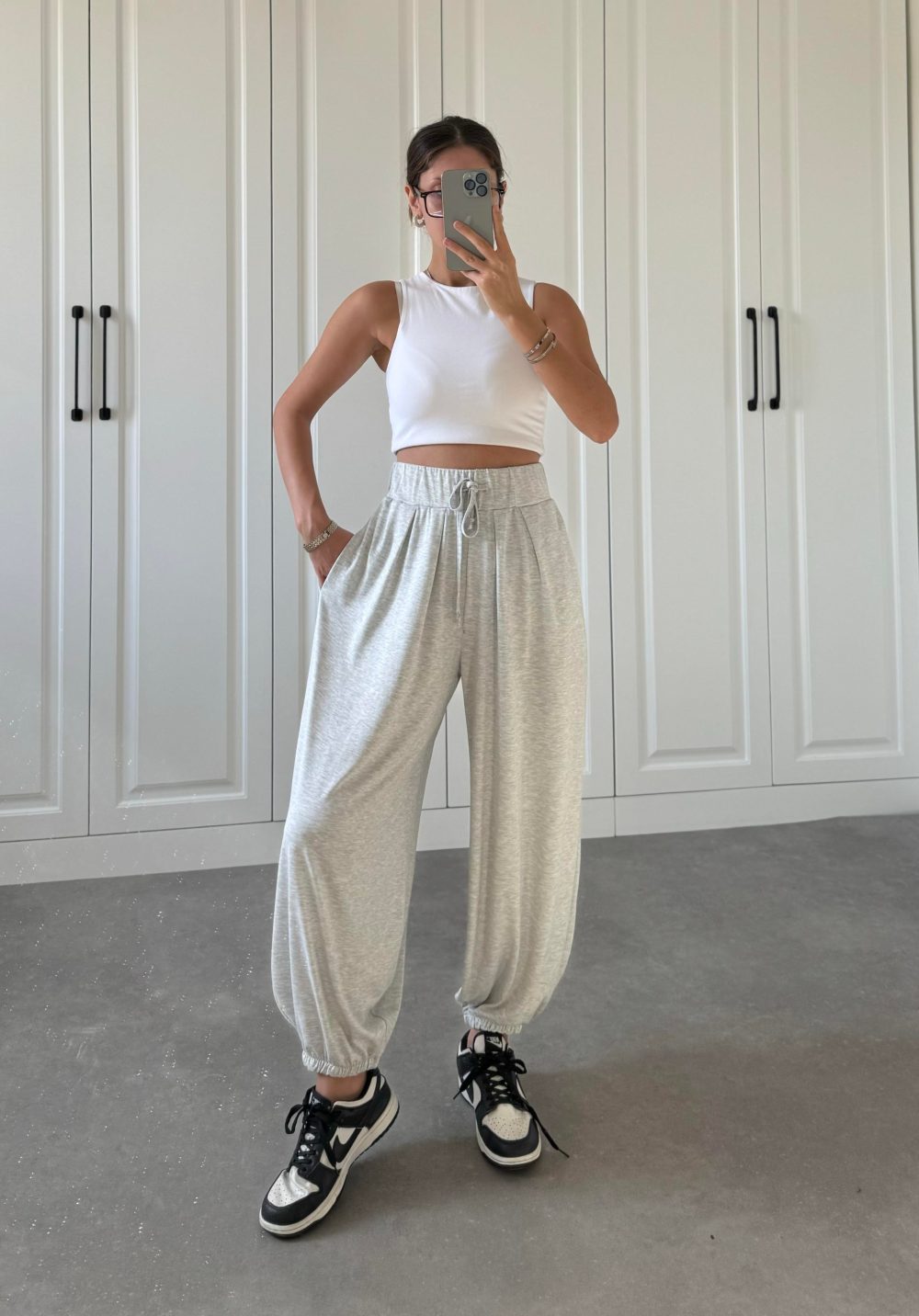 Oysh Modal Gri Jogger Eşofman - Görsel 5