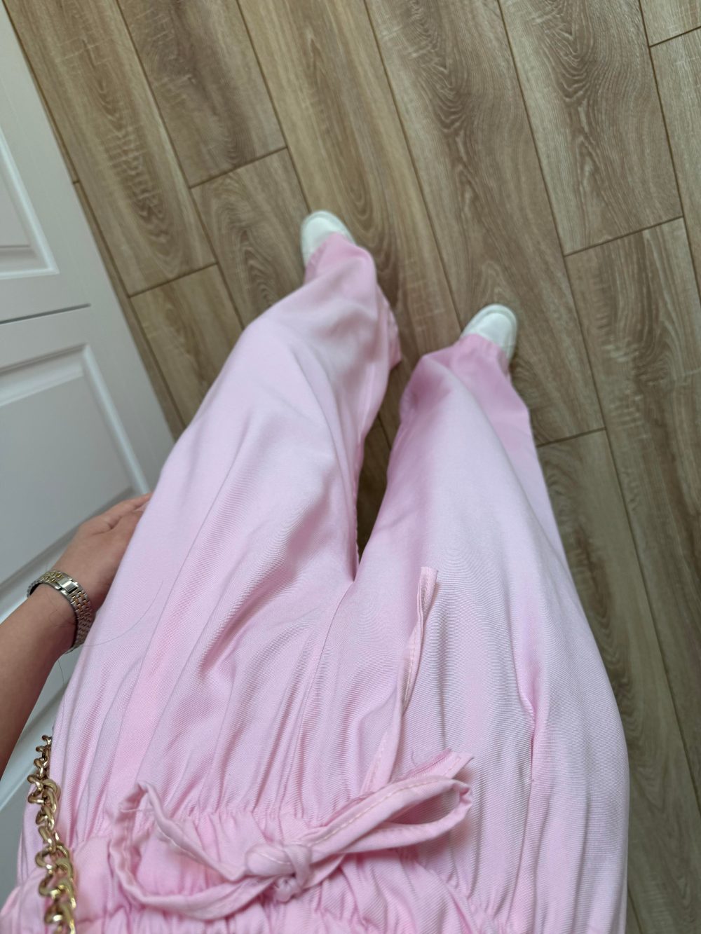 Dania Premium Pembe Tensel Palazzo Pantolon - Görsel 4