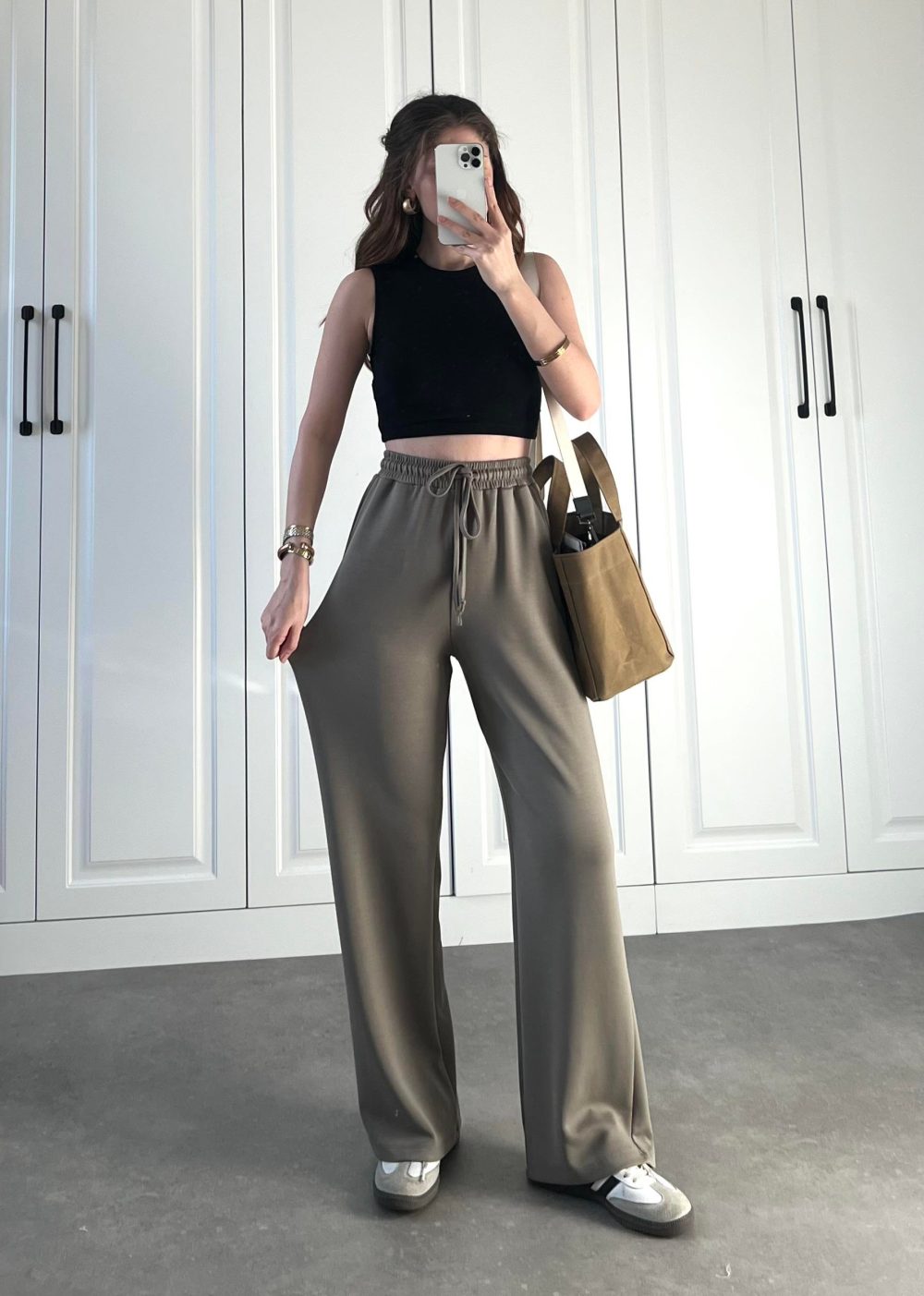 Oysho Kumaş Cappuccino Eşofman Altı - Görsel 4