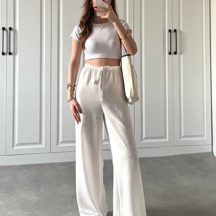 Zr Model Pinterest Beyaz Keten Pantolon