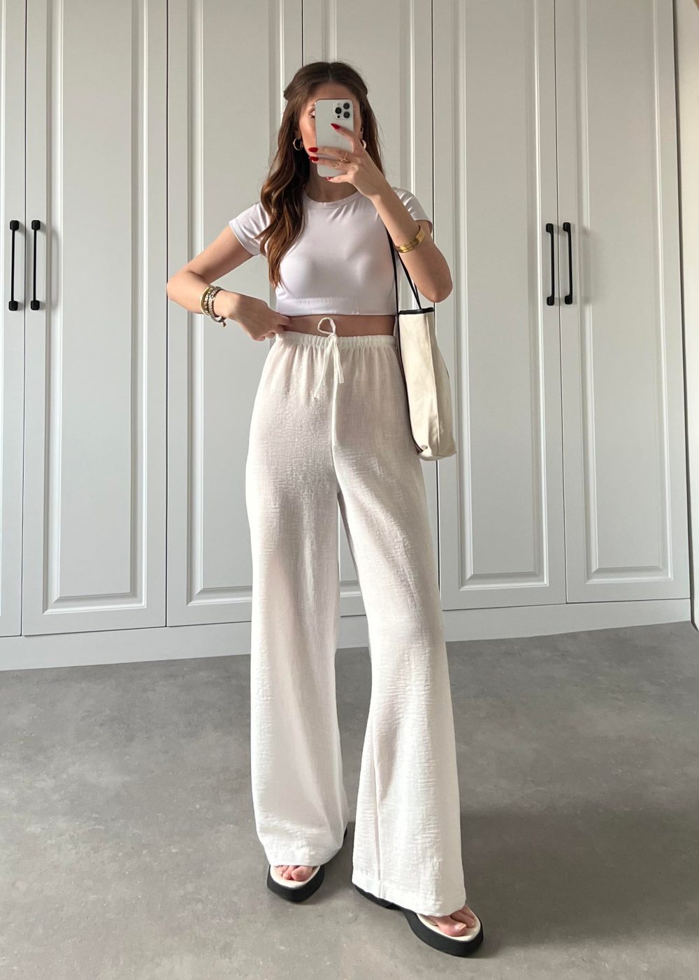 Zr Model Pinterest Beyaz Keten Pantolon - Görsel 4